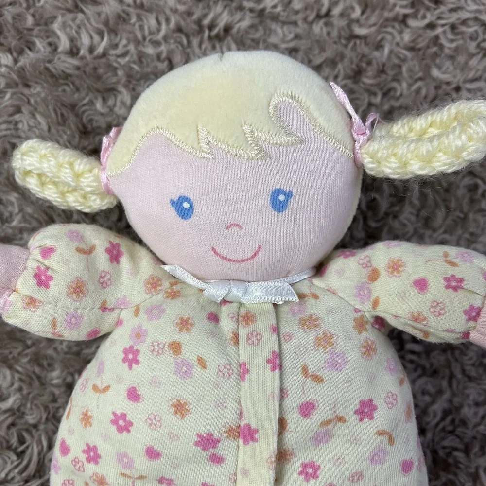 Carter's Child of Mine Yellow Baby Doll Flowers Blue Eyes Blonde Braids #85118